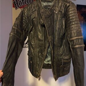 Harley-Davidson Black Quilted Leather Bomber Jacket